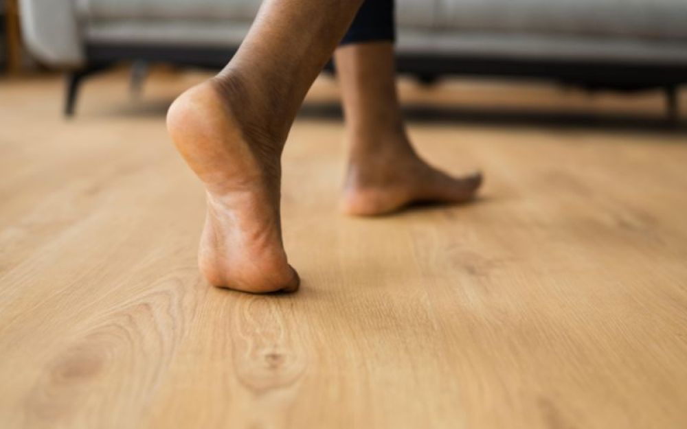 Woman walking on floor